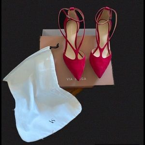 Via Spiga Ankle Strap Suede Pump - Size 8